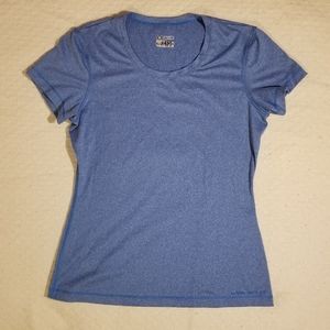 Under Armour Heat Gear Blue Scoop Neck Short Sleeve Fitted Athletic Shirt